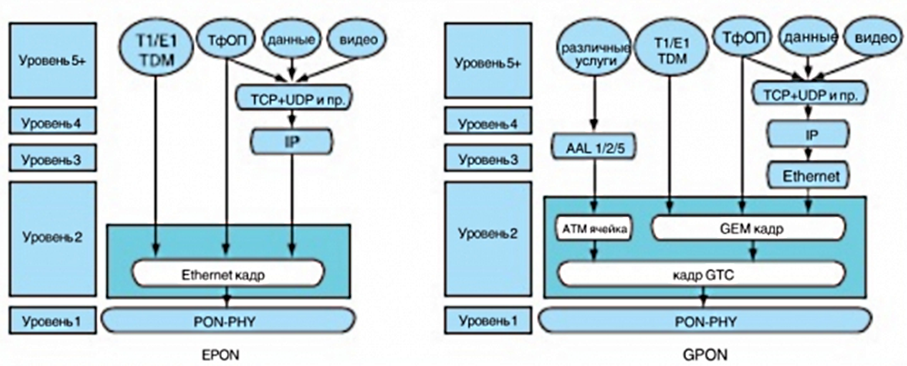 Чем отличается GPON и GEPON?